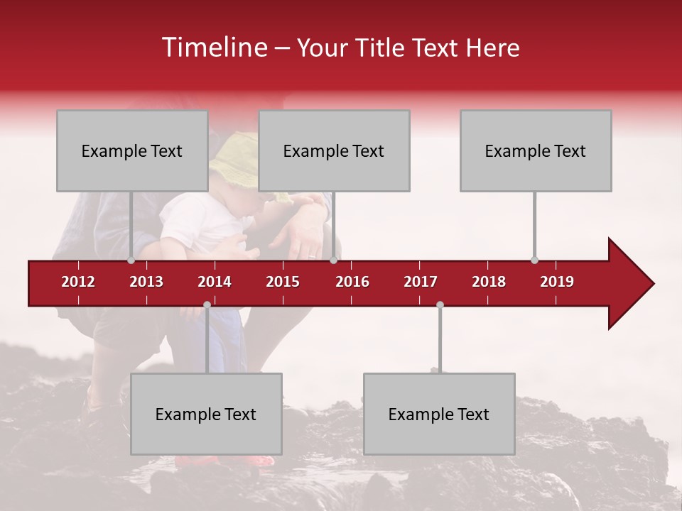 Young Father With Little Son Outdoors At Ocean PowerPoint Template