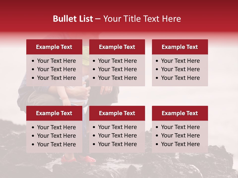 Young Father With Little Son Outdoors At Ocean PowerPoint Template