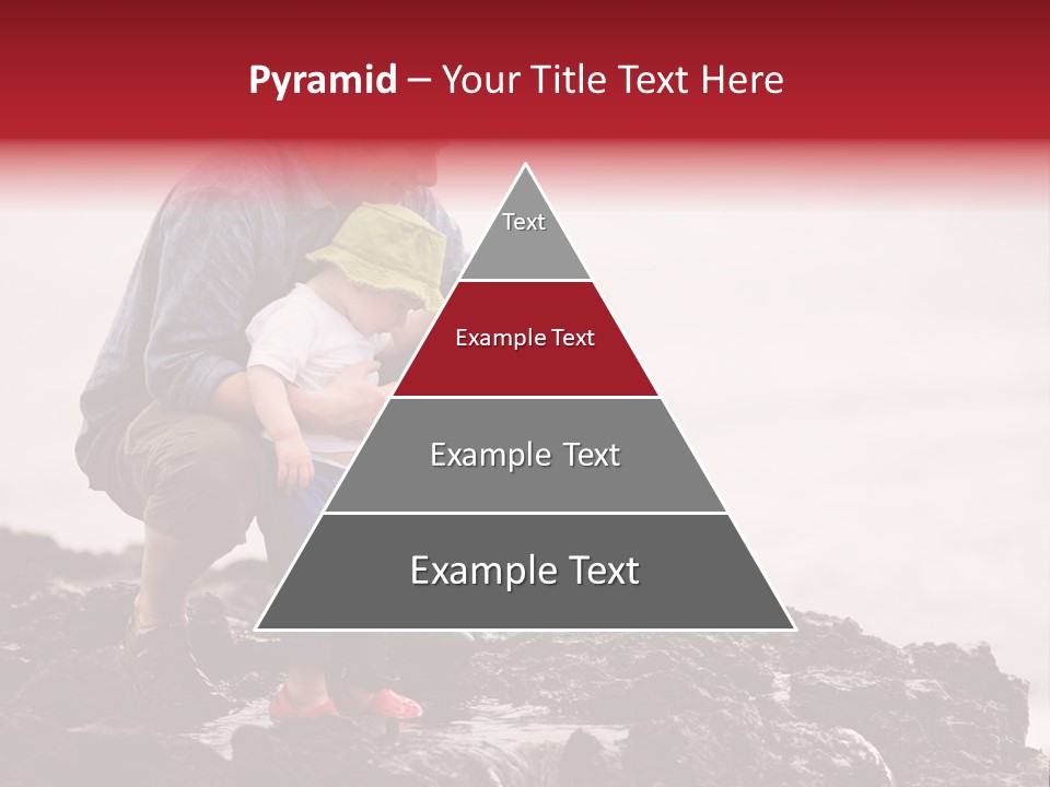 Young Father With Little Son Outdoors At Ocean PowerPoint Template