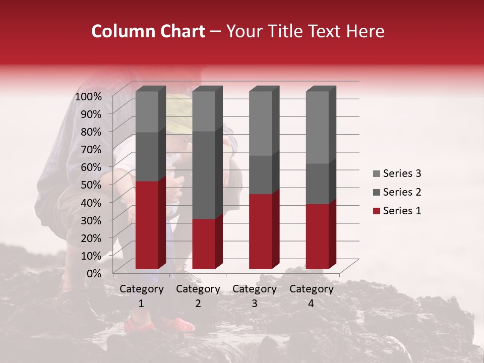 Young Father With Little Son Outdoors At Ocean PowerPoint Template