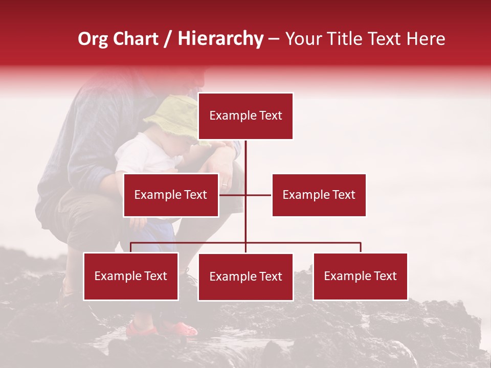 Young Father With Little Son Outdoors At Ocean PowerPoint Template