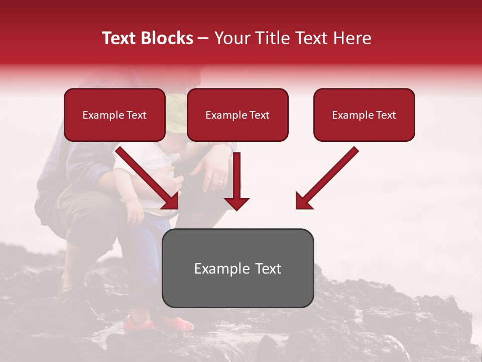 Young Father With Little Son Outdoors At Ocean PowerPoint Template