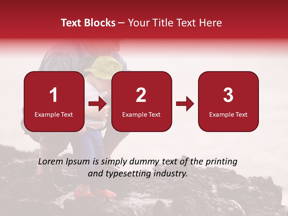 Young Father With Little Son Outdoors At Ocean PowerPoint Template