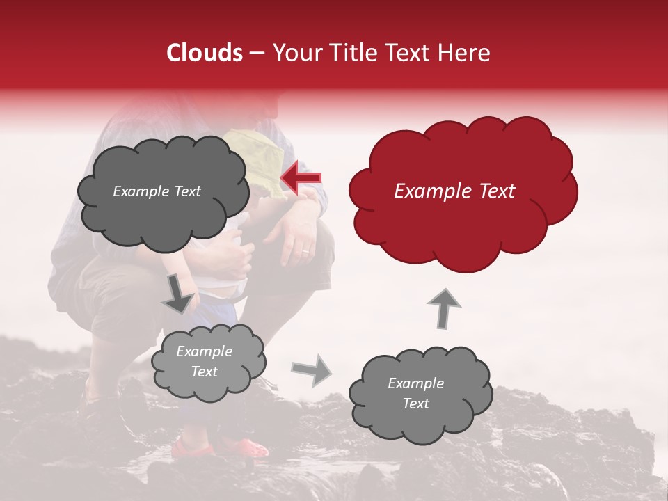 Young Father With Little Son Outdoors At Ocean PowerPoint Template