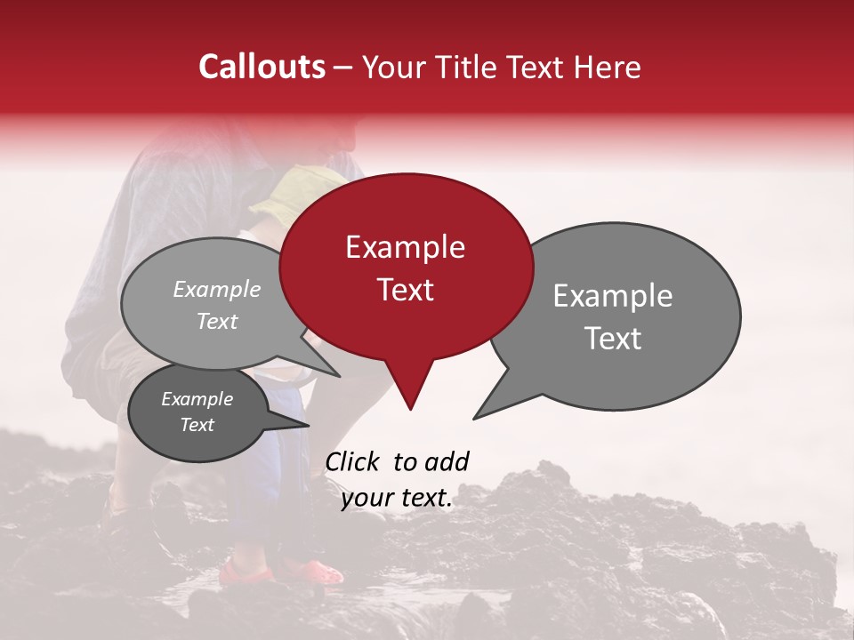 Young Father With Little Son Outdoors At Ocean PowerPoint Template