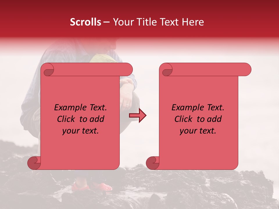 Young Father With Little Son Outdoors At Ocean PowerPoint Template