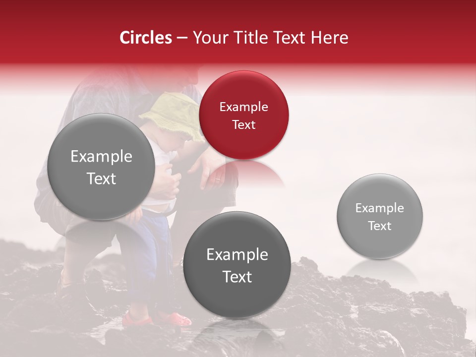 Young Father With Little Son Outdoors At Ocean PowerPoint Template