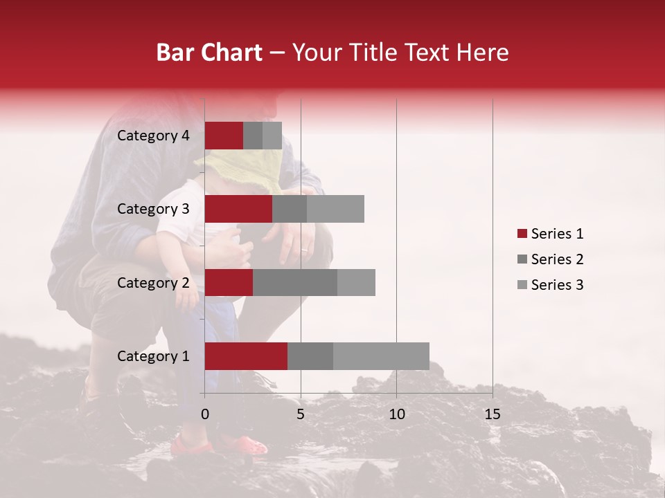 Young Father With Little Son Outdoors At Ocean PowerPoint Template
