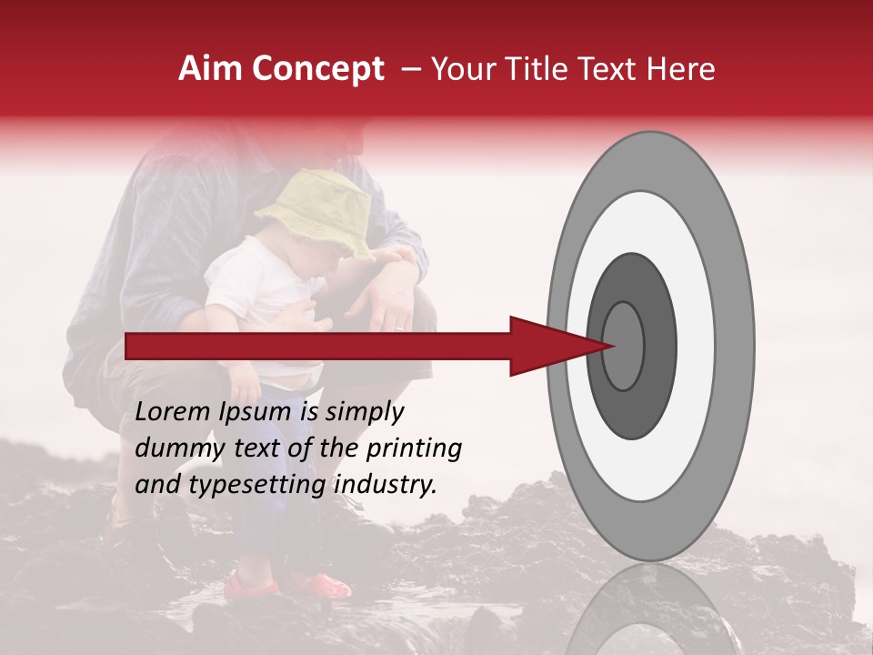 Young Father With Little Son Outdoors At Ocean PowerPoint Template