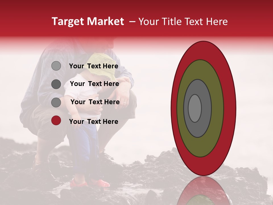 Young Father With Little Son Outdoors At Ocean PowerPoint Template