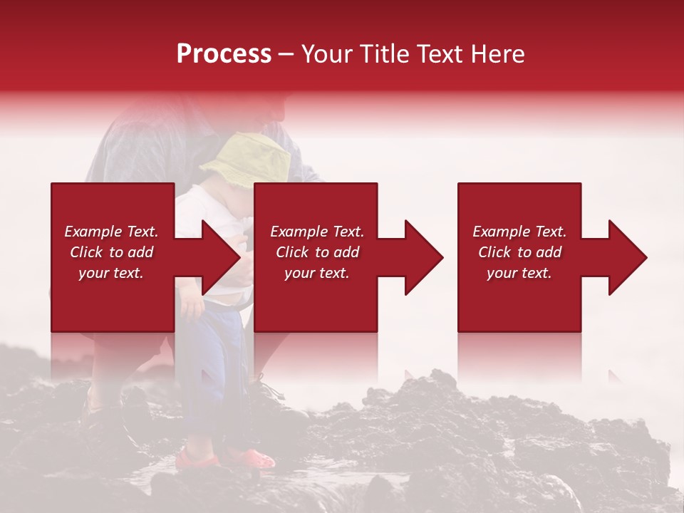 Young Father With Little Son Outdoors At Ocean PowerPoint Template