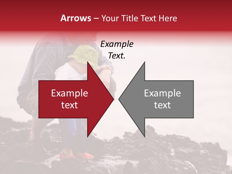 Young Father With Little Son Outdoors At Ocean PowerPoint Template