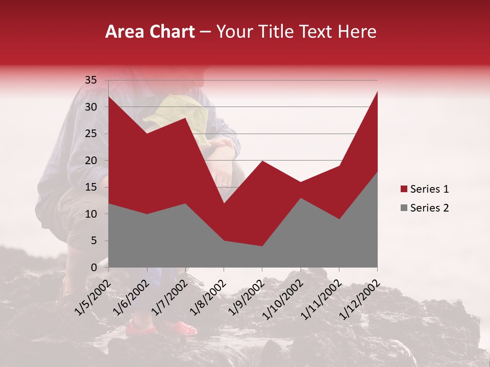 Young Father With Little Son Outdoors At Ocean PowerPoint Template