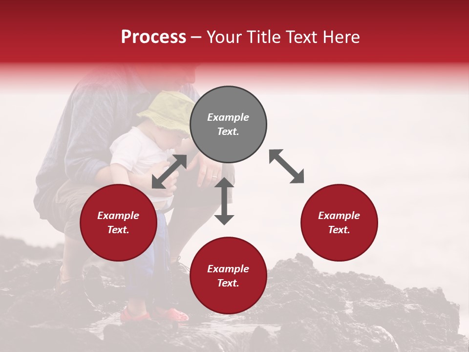 Young Father With Little Son Outdoors At Ocean PowerPoint Template