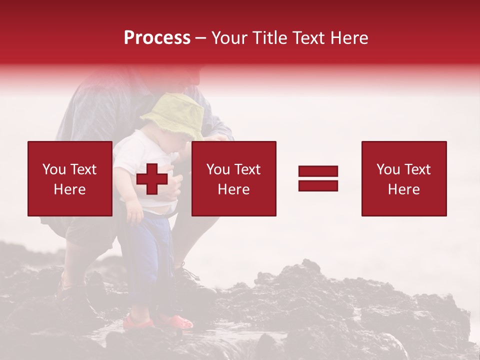 Young Father With Little Son Outdoors At Ocean PowerPoint Template