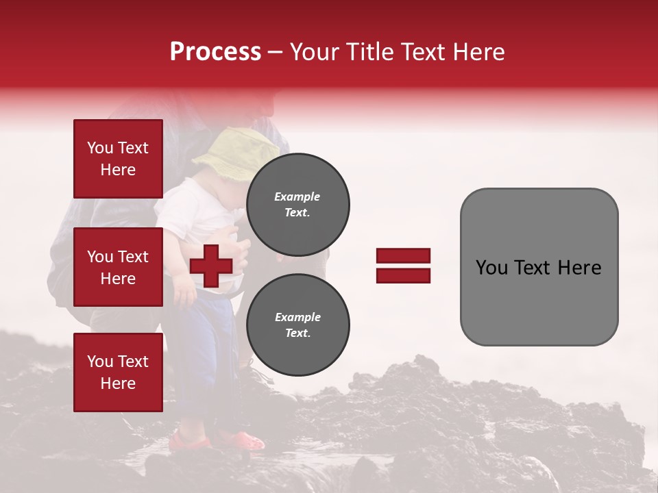 Young Father With Little Son Outdoors At Ocean PowerPoint Template