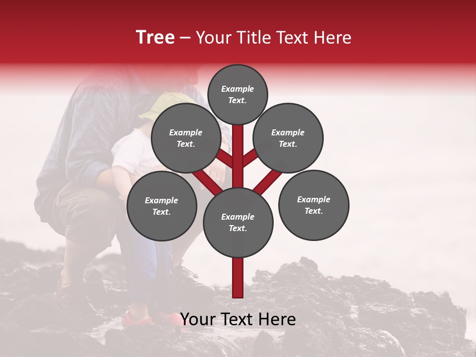 Young Father With Little Son Outdoors At Ocean PowerPoint Template