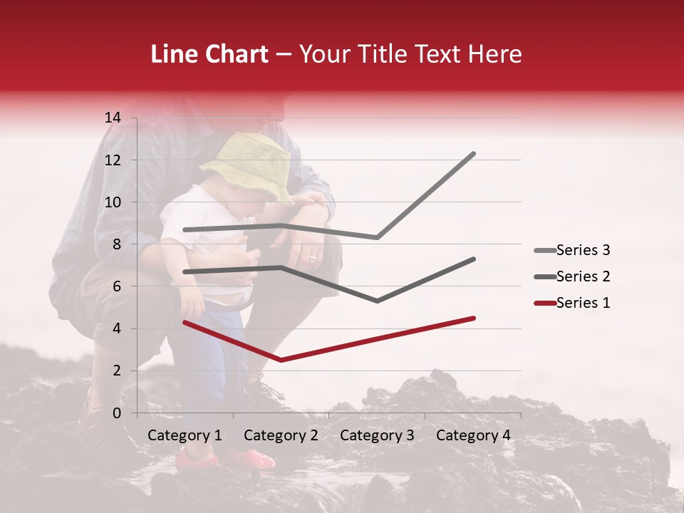 Young Father With Little Son Outdoors At Ocean PowerPoint Template