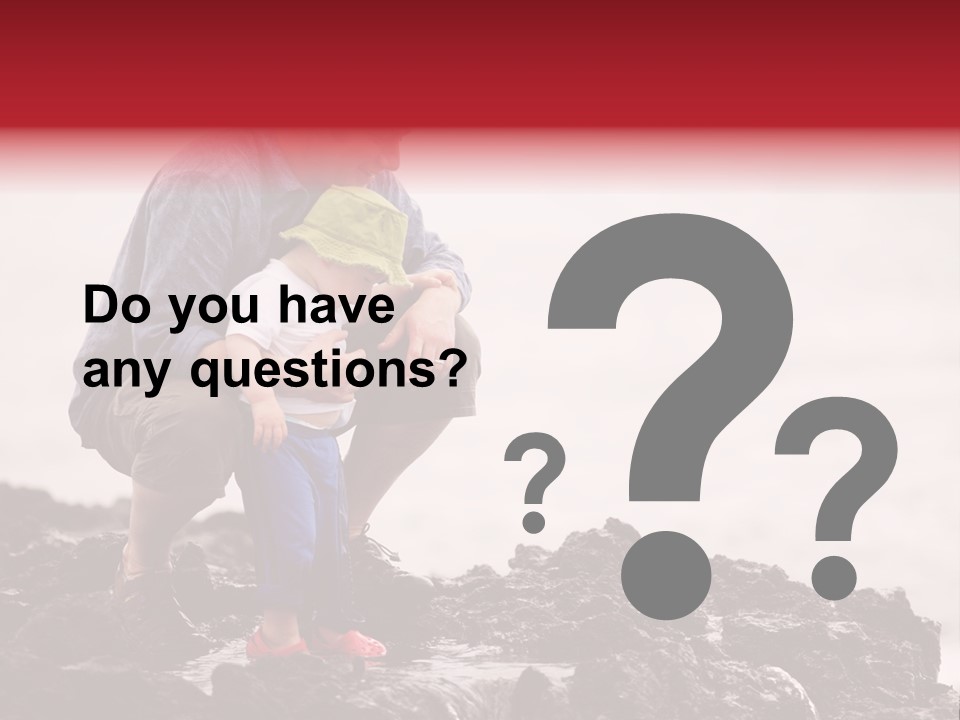 Young Father With Little Son Outdoors At Ocean PowerPoint Template