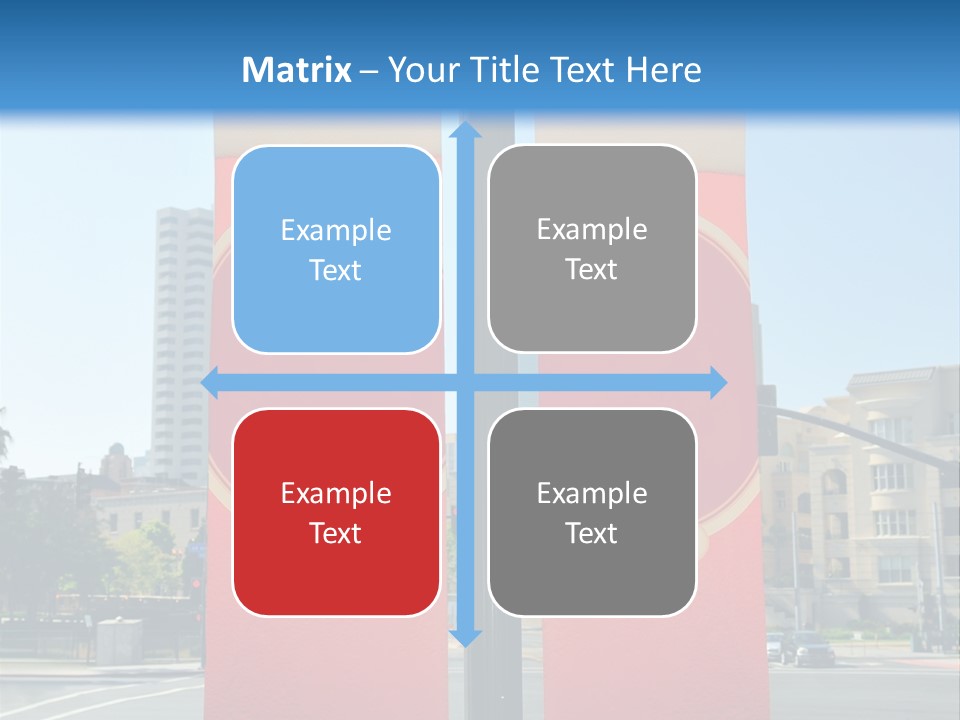 A Street Light On A City Street With Buildings In The Background PowerPoint Template