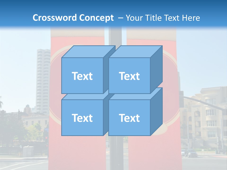 A Street Light On A City Street With Buildings In The Background PowerPoint Template