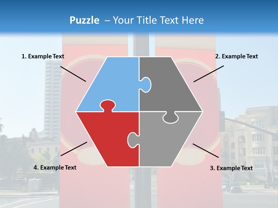 A Street Light On A City Street With Buildings In The Background PowerPoint Template