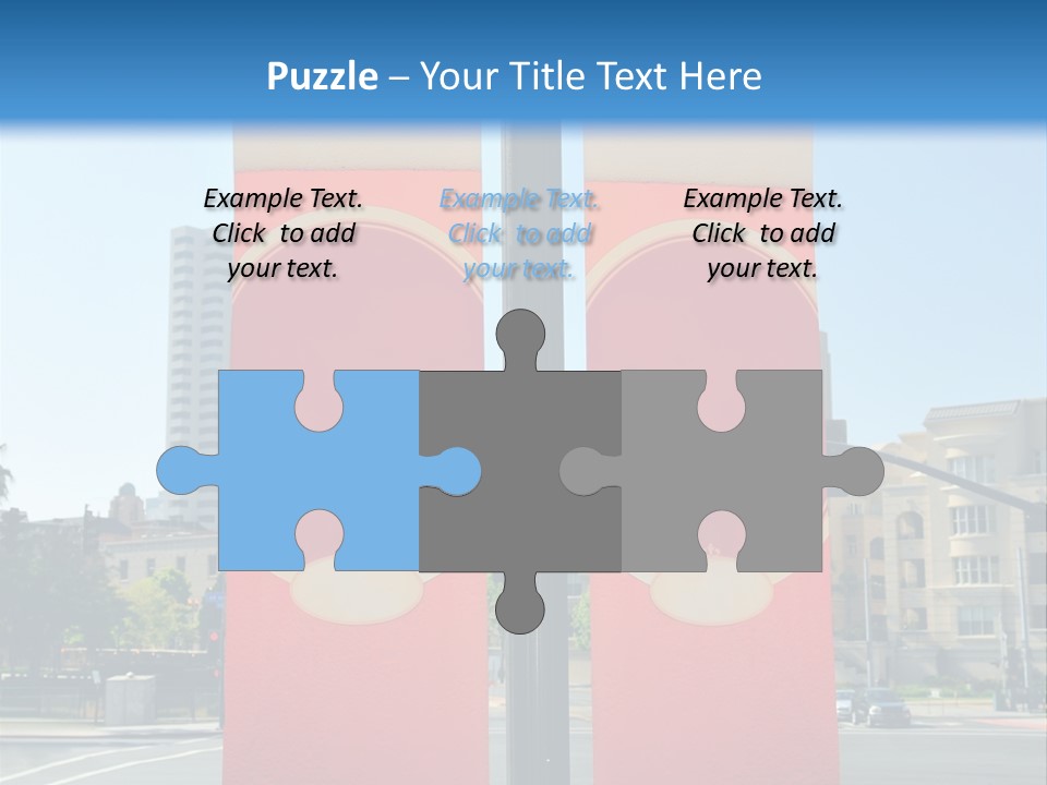 A Street Light On A City Street With Buildings In The Background PowerPoint Template