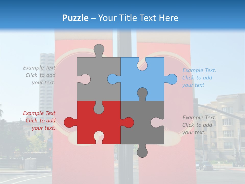 A Street Light On A City Street With Buildings In The Background PowerPoint Template