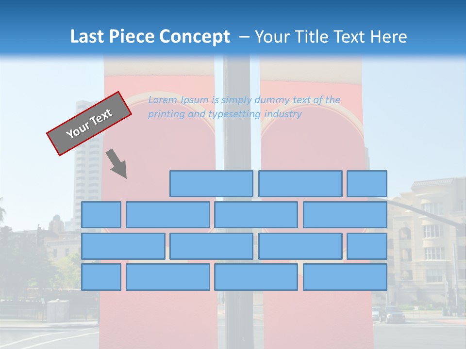A Street Light On A City Street With Buildings In The Background PowerPoint Template