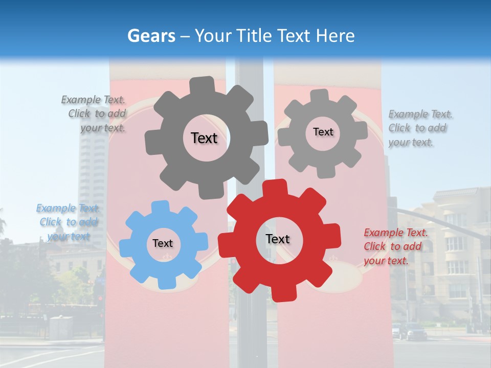 A Street Light On A City Street With Buildings In The Background PowerPoint Template