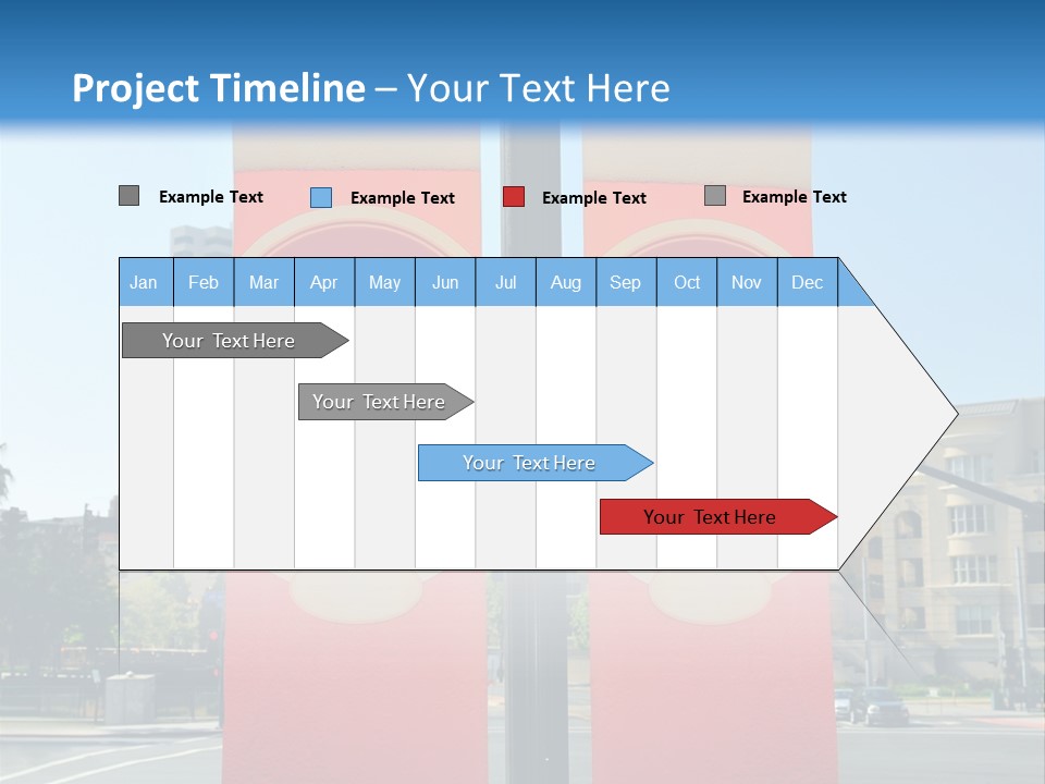 A Street Light On A City Street With Buildings In The Background PowerPoint Template