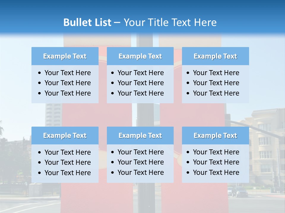 A Street Light On A City Street With Buildings In The Background PowerPoint Template