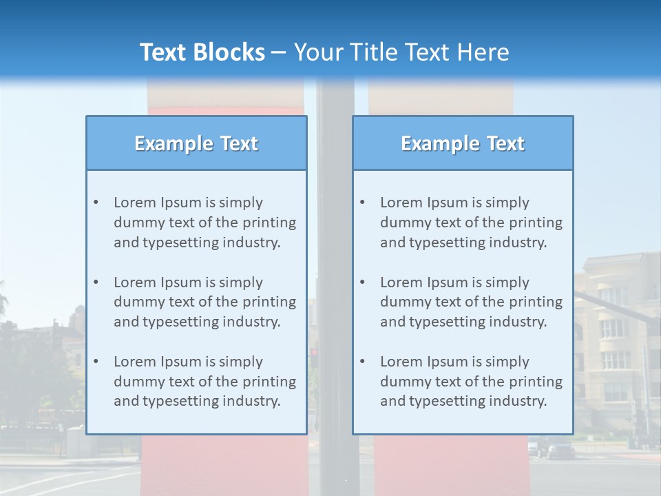 A Street Light On A City Street With Buildings In The Background PowerPoint Template