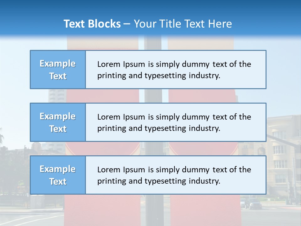 A Street Light On A City Street With Buildings In The Background PowerPoint Template