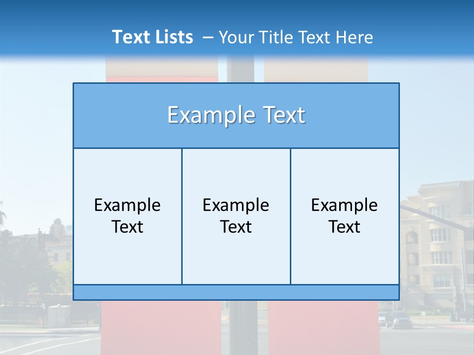 A Street Light On A City Street With Buildings In The Background PowerPoint Template
