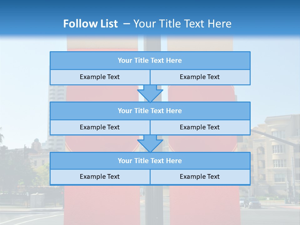 A Street Light On A City Street With Buildings In The Background PowerPoint Template