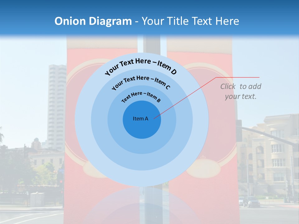 A Street Light On A City Street With Buildings In The Background PowerPoint Template