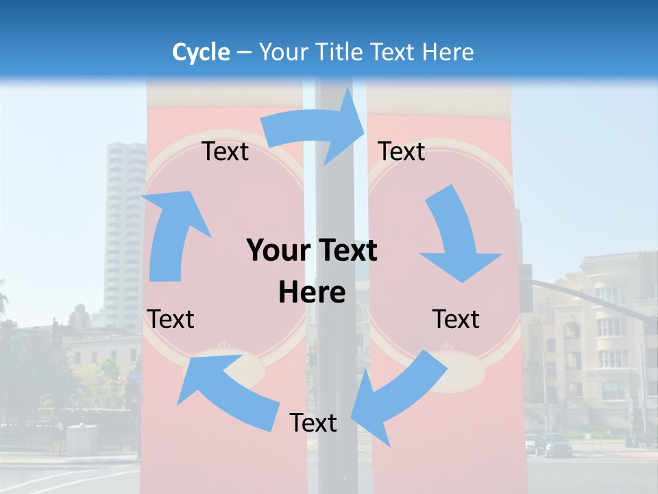 A Street Light On A City Street With Buildings In The Background PowerPoint Template