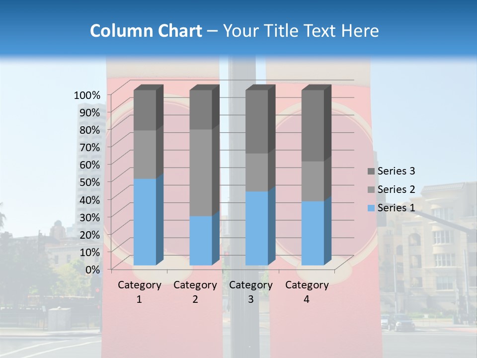 A Street Light On A City Street With Buildings In The Background PowerPoint Template