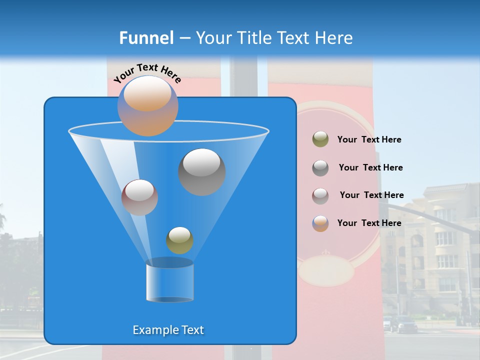 A Street Light On A City Street With Buildings In The Background PowerPoint Template