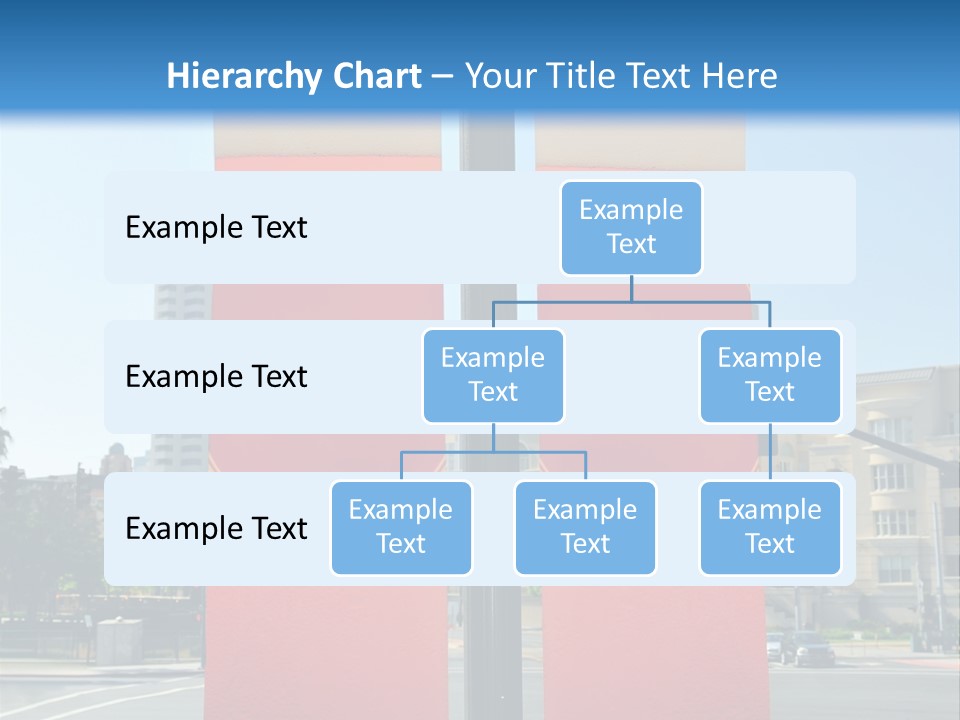 A Street Light On A City Street With Buildings In The Background PowerPoint Template