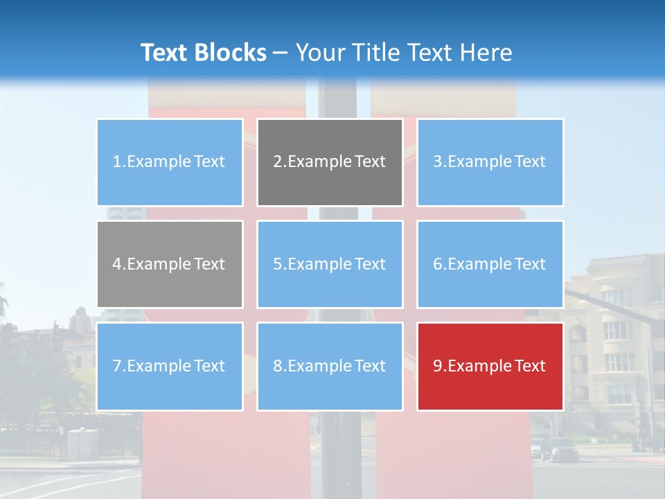 A Street Light On A City Street With Buildings In The Background PowerPoint Template