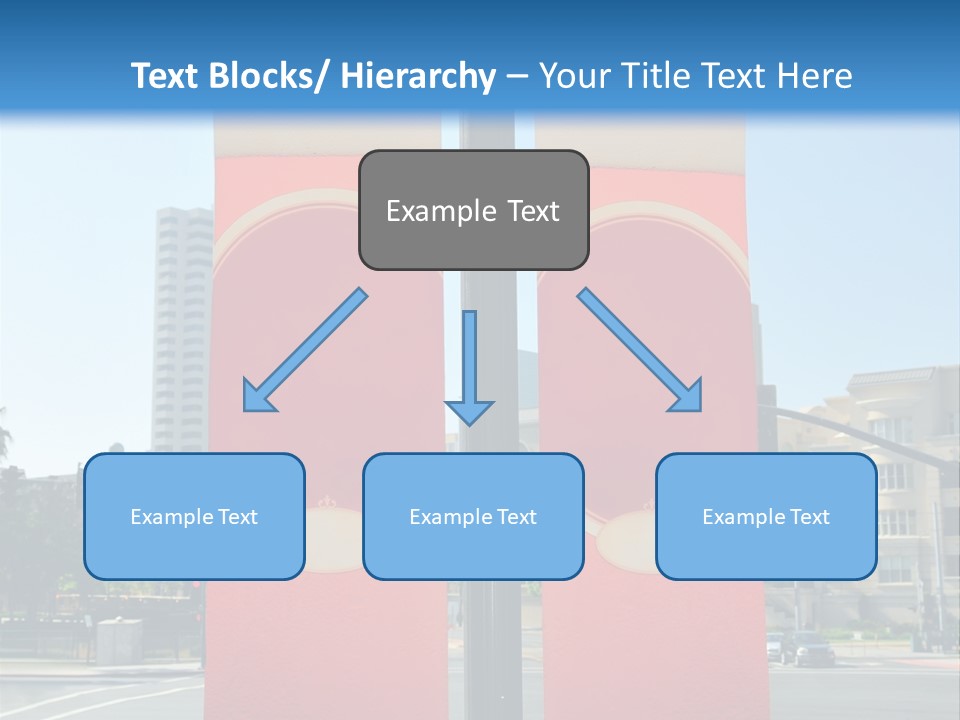 A Street Light On A City Street With Buildings In The Background PowerPoint Template