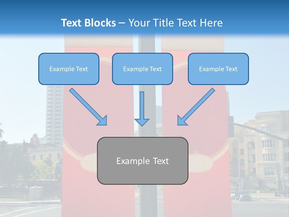 A Street Light On A City Street With Buildings In The Background PowerPoint Template