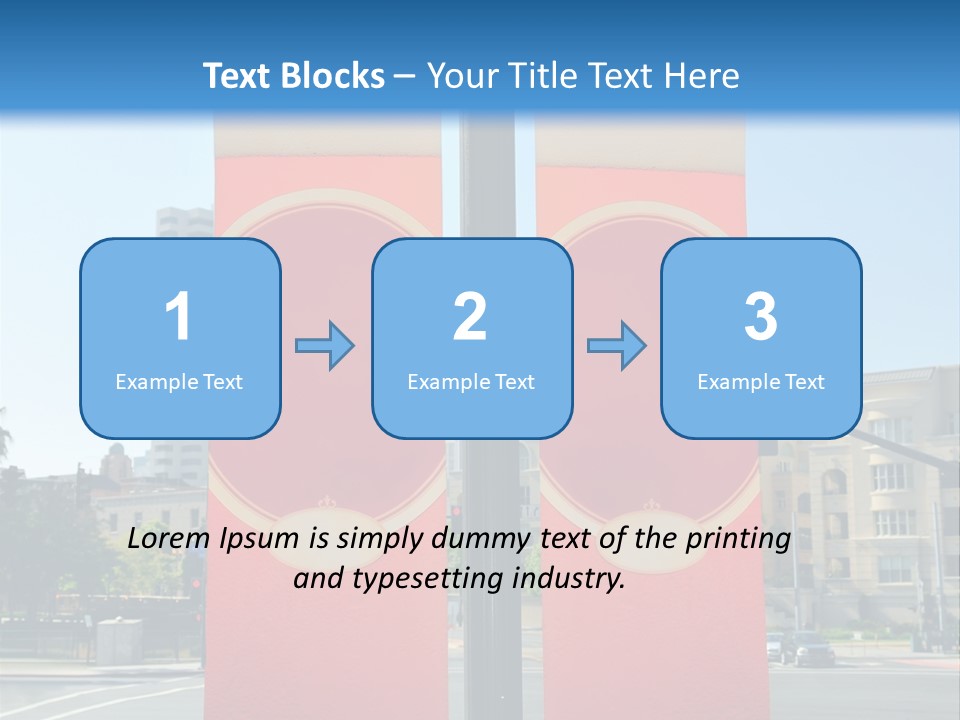 A Street Light On A City Street With Buildings In The Background PowerPoint Template