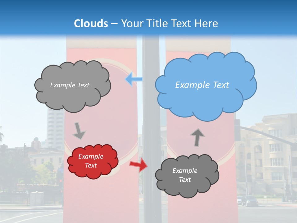 A Street Light On A City Street With Buildings In The Background PowerPoint Template