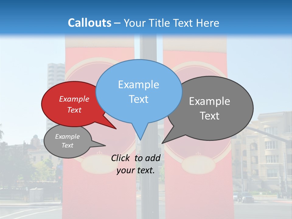 A Street Light On A City Street With Buildings In The Background PowerPoint Template