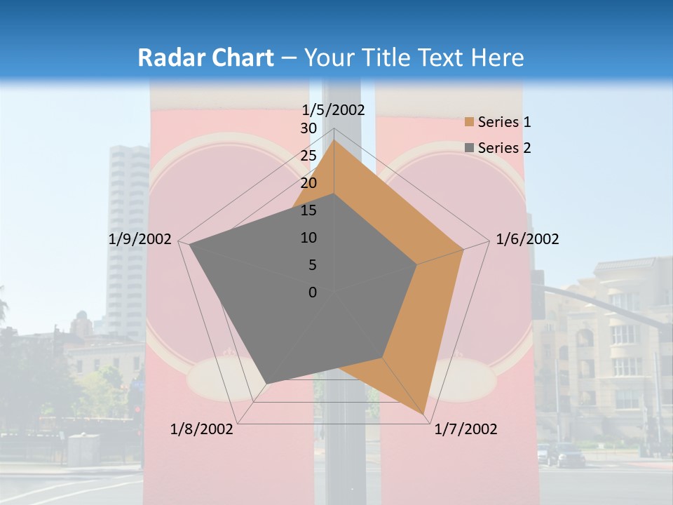 A Street Light On A City Street With Buildings In The Background PowerPoint Template