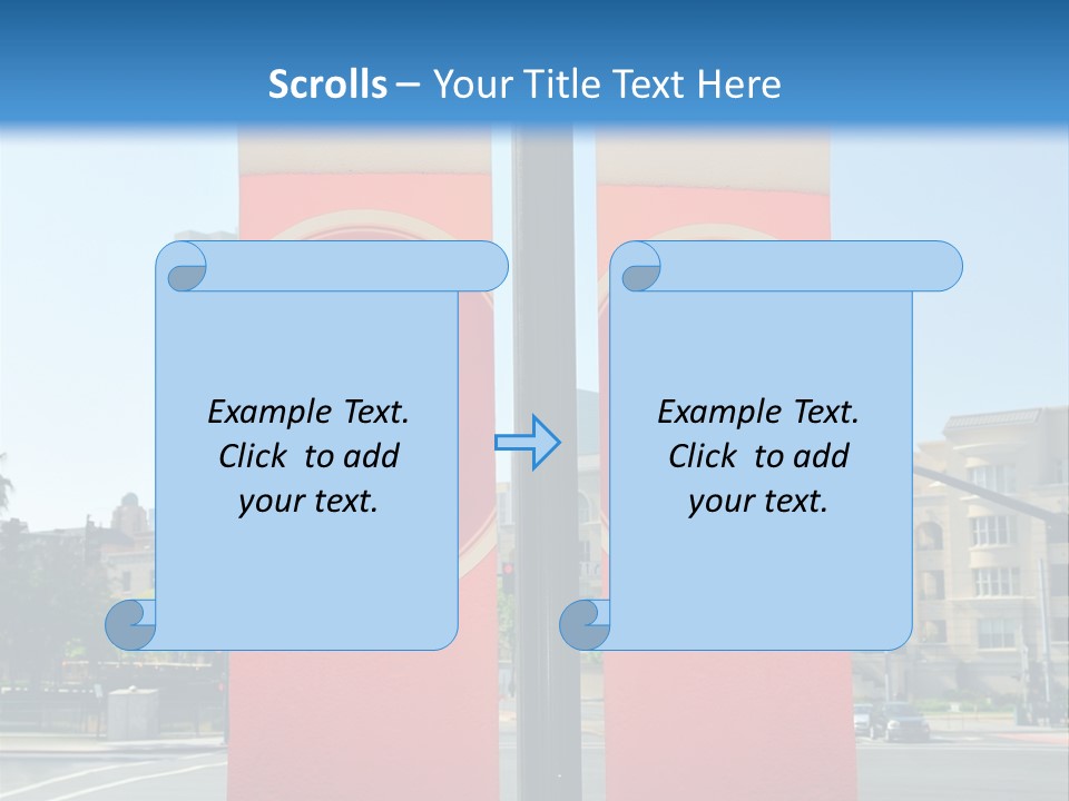 A Street Light On A City Street With Buildings In The Background PowerPoint Template
