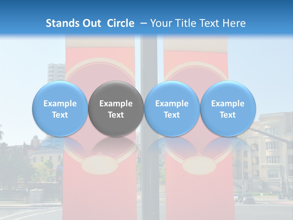 A Street Light On A City Street With Buildings In The Background PowerPoint Template